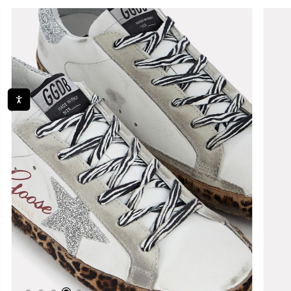 GOLDEN GOOSE
Superstar Leather Low-Top Sneakers With Swarovski Details. Size 41